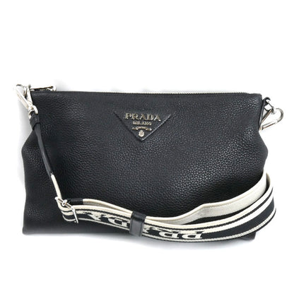 PRADA プラダ ヴィッテロダイノ ソフト ショルダーバッグ ブラック 1BH050 2DKV F0002 ICチップ ユニセックス【中古】