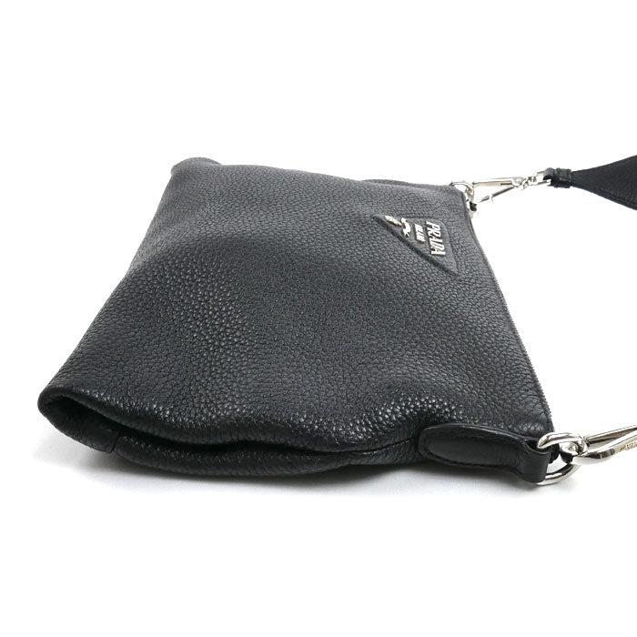 PRADA プラダ ヴィッテロダイノ ソフト ショルダーバッグ ブラック 1BH050 2DKV F0002 ICチップ ユニセックス【中古】