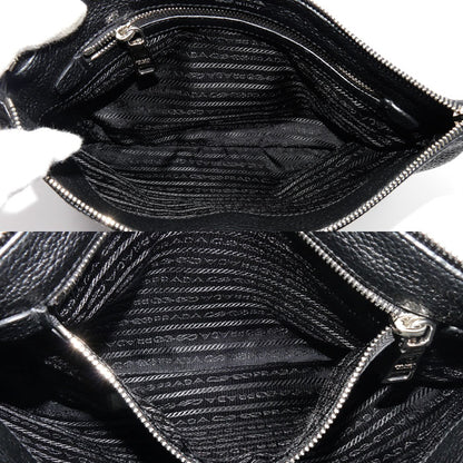 PRADA プラダ ヴィッテロダイノ ソフト ショルダーバッグ ブラック 1BH050 2DKV F0002 ICチップ ユニセックス【中古】