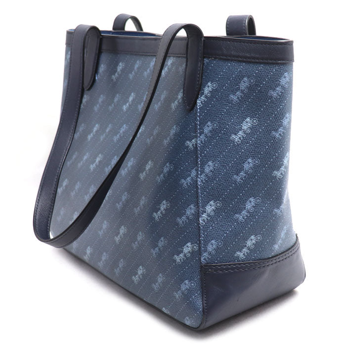 COACH コーチ ホースキャリッジ トートバッグ ブルー C4061 アウトレット レディース【中古】