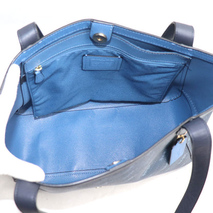 COACH コーチ ホースキャリッジ トートバッグ ブルー C4061 アウトレット レディース【中古】
