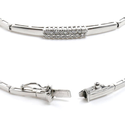 K18WG ホワイトゴールド ブレスレット ダイヤモンド0.18ct 6.7g レディース【中古】【美品】