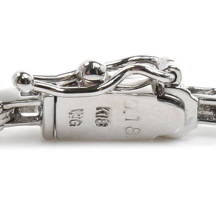 K18WG ホワイトゴールド ブレスレット ダイヤモンド0.18ct 6.7g レディース【中古】【美品】