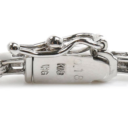 K18WG ホワイトゴールド ブレスレット ダイヤモンド0.18ct 6.7g レディース【中古】【美品】