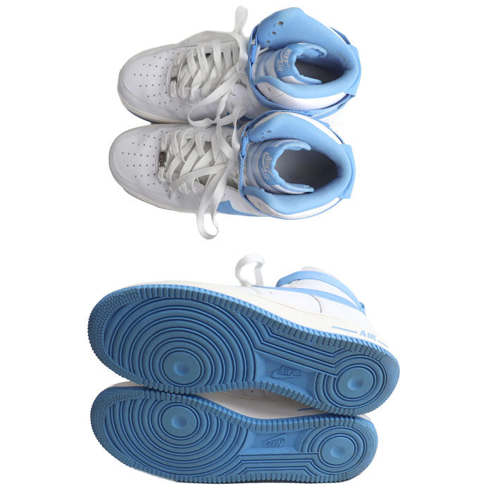 NIKE ナイキ エアフォース1 HIGH OG QS スニーカー 白/水色 DX3805-100 27.5cm メンズ【中古】