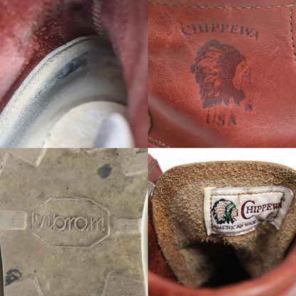 Chippewa チペワ 6インチ モックトゥ ブーツ 赤茶 29493 PORTAGE ORO RUSSETT 7 1/2 EE メンズ【中古】