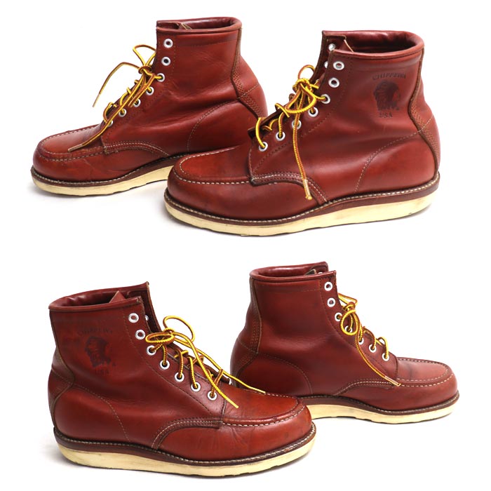 Chippewa チペワ 6インチ モックトゥ ブーツ 赤茶 29493 PORTAGE ORO RUSSETT 7 1/2 EE メンズ【中古】