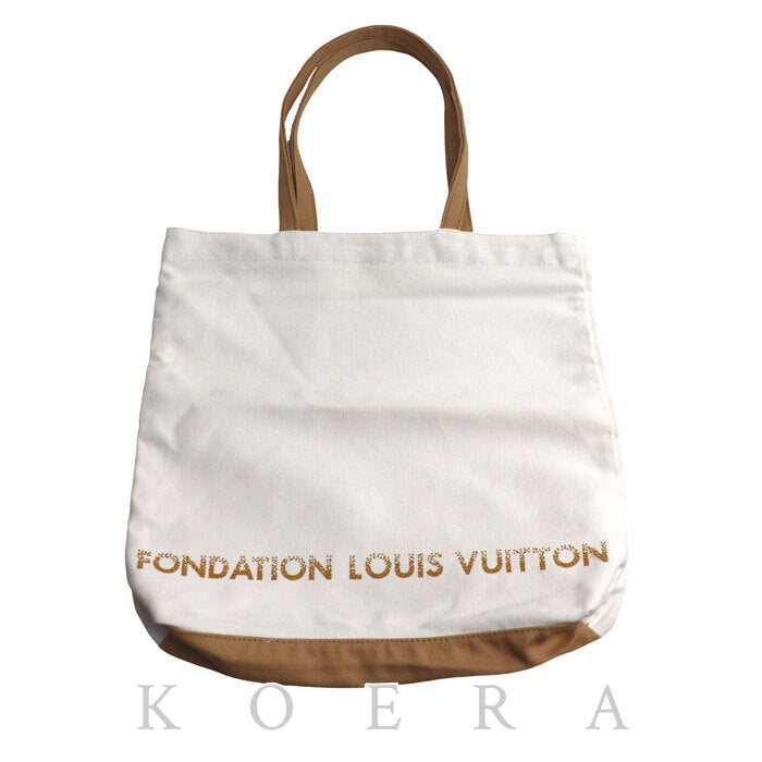 LOUIS VUITTON ルイ・ヴィトン FONDATION ルイヴィトン美術館 トートバッグ ホワイト ベージュ ユニセックス【中古】【美品】