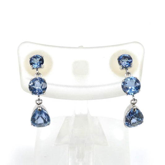 K18WG ホワイトゴールド ピアス ブルートパーズ0.60ct/0.60ct 0.8g レディース【中古】