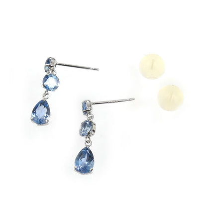 K18WG ホワイトゴールド ピアス ブルートパーズ0.60ct/0.60ct 0.8g レディース【中古】