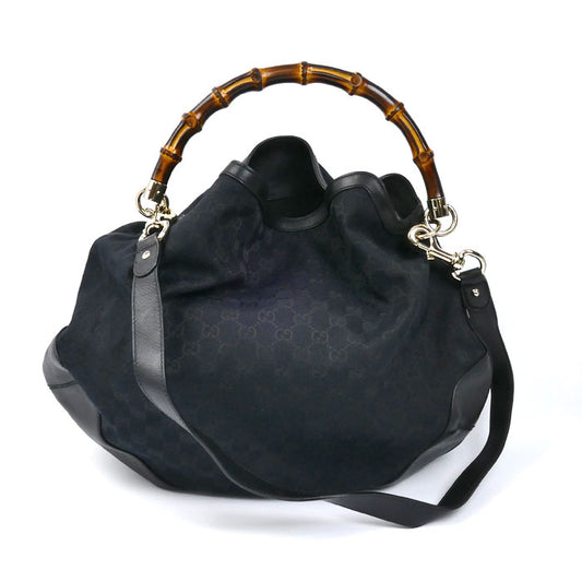 GUCCI グッチ バンブー 2Wayショルダーバッグ ブラック 169976 レディース【中古】