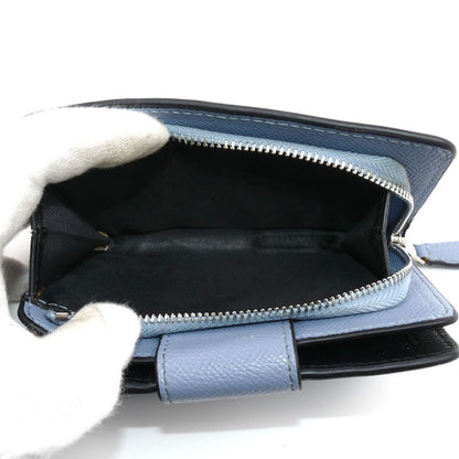 COACH コーチ ミディアム コーナージップ ウォレット 二つ折り財布 水色 C6390 レディース【中古】