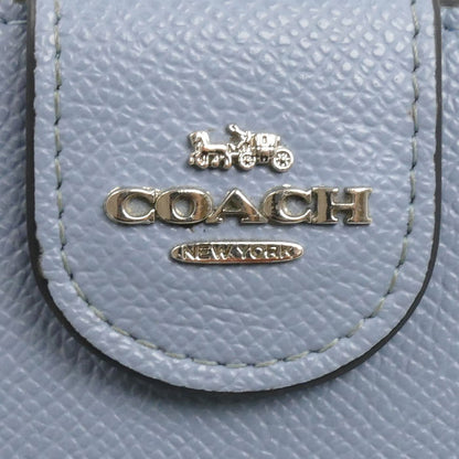 COACH コーチ ミディアム コーナージップ ウォレット 二つ折り財布 水色 C6390 レディース【中古】