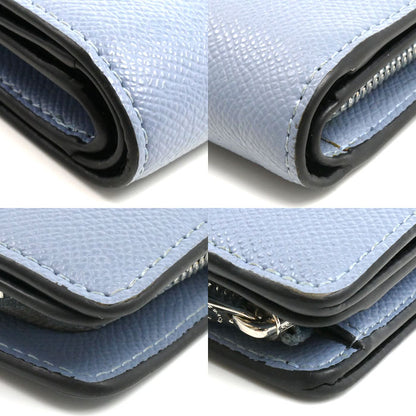 COACH コーチ ミディアム コーナージップ ウォレット 二つ折り財布 水色 C6390 レディース【中古】
