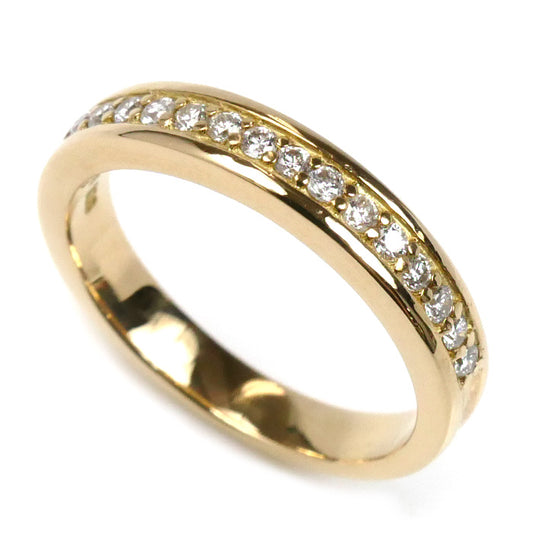 K18YG イエローゴールド ハーフエタニティ リング・指輪 ダイヤモンド0.16ct 8号 3.7g レディース【中古】【美品】
