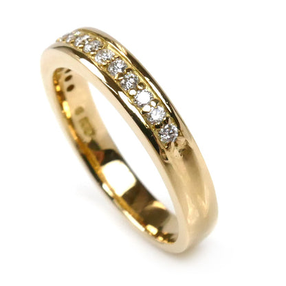 K18YG イエローゴールド ハーフエタニティ リング・指輪 ダイヤモンド0.16ct 8号 3.7g レディース【中古】【美品】