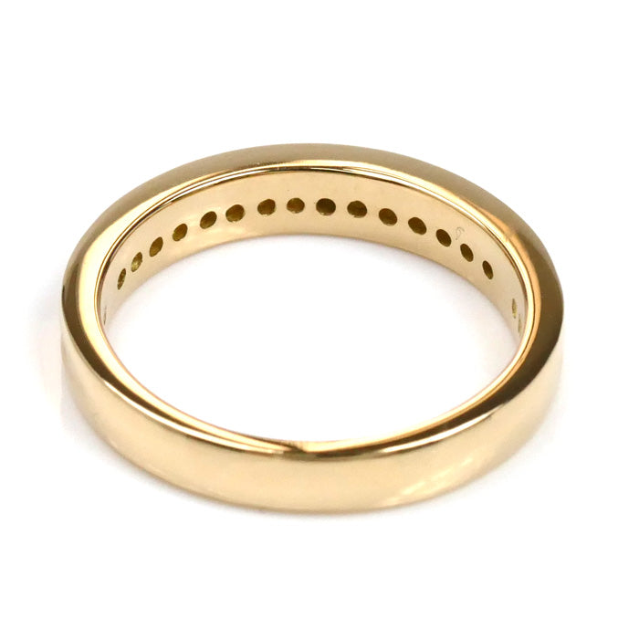 K18YG イエローゴールド ハーフエタニティ リング・指輪 ダイヤモンド0.16ct 8号 3.7g レディース【中古】【美品】