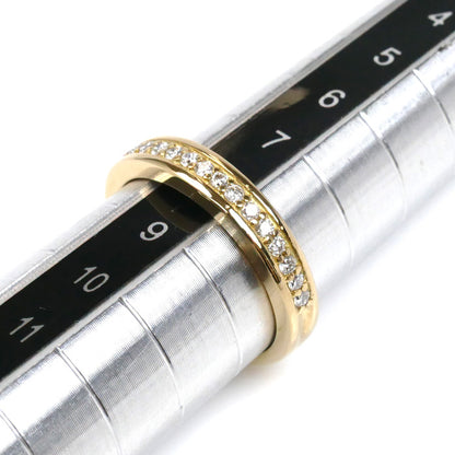 K18YG イエローゴールド ハーフエタニティ リング・指輪 ダイヤモンド0.16ct 8号 3.7g レディース【中古】【美品】