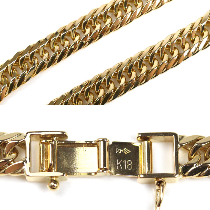 K18YG イエローゴールド ブレスレット 喜平8面トリプルカット 29.4g 20cm ユニセックス【中古】