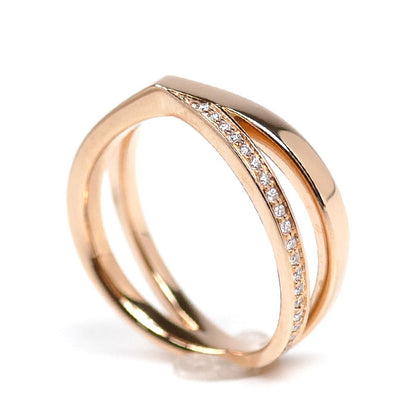 TIFFANY&Co. ティファニー K18PG ピンクゴールド アトラス X ナロー ダイヤ リング・指輪 ダイヤモンド0.08ct 8号 3.9g レディース【中古】【美品】