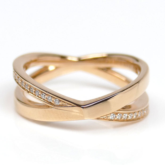TIFFANY&Co. ティファニー K18PG ピンクゴールド アトラス X ナロー ダイヤ リング・指輪 ダイヤモンド0.08ct 8号 3.9g レディース【中古】【美品】