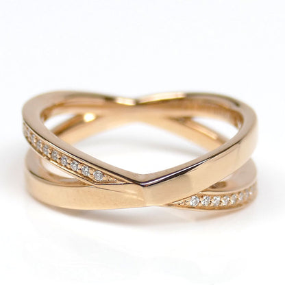 TIFFANY&Co. ティファニー K18PG ピンクゴールド アトラス X ナロー ダイヤ リング・指輪 ダイヤモンド0.08ct 8号 3.9g レディース【中古】【美品】