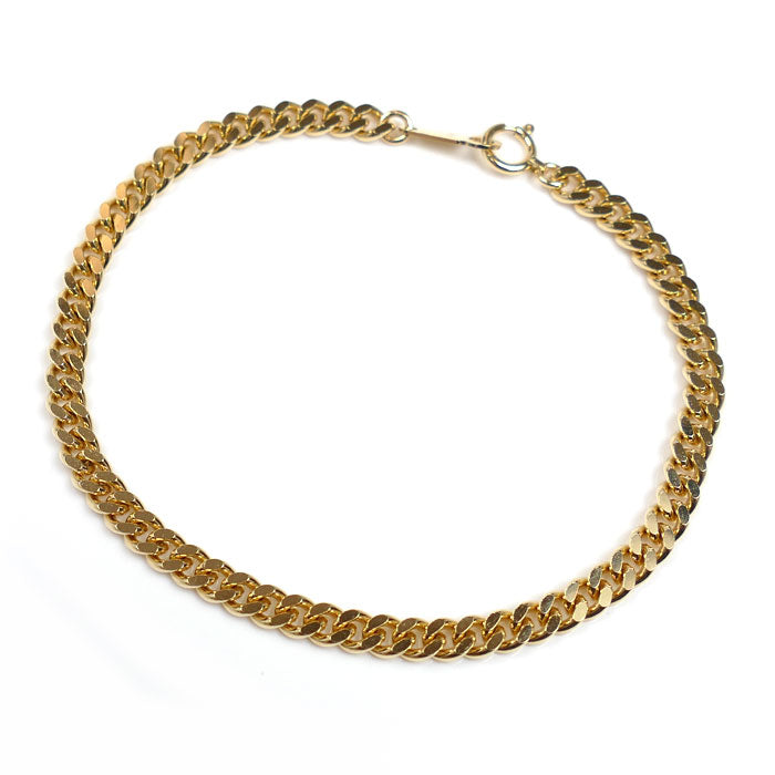 K18YG イエローゴールド ブレスレット 喜平2面カット 10.2g 18cm ユニセックス【中古】