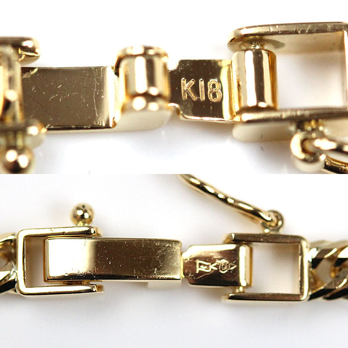 K18YG イエローゴールド ネックレス 喜平12面トリプルカット 20.2g 51cm ユニセックス【中古】
