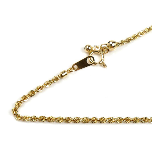 K18YG イエローゴールド ロープ ネックレス 3.1g ～45cm フリーチェーン ユニセックス【中古】