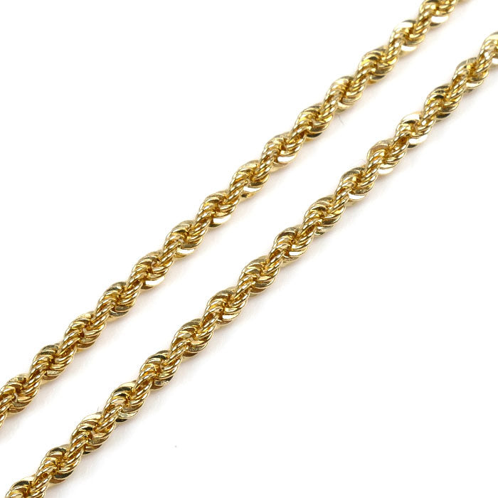 K18YG イエローゴールド ロープ ネックレス 3.1g ～45cm フリーチェーン ユニセックス【中古】