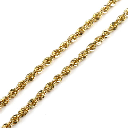 K18YG イエローゴールド ロープ ネックレス 3.1g ～45cm フリーチェーン ユニセックス【中古】