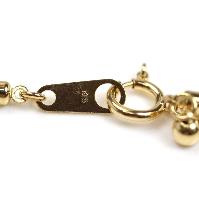 K18YG イエローゴールド ロープ ネックレス 3.1g ～45cm フリーチェーン ユニセックス【中古】