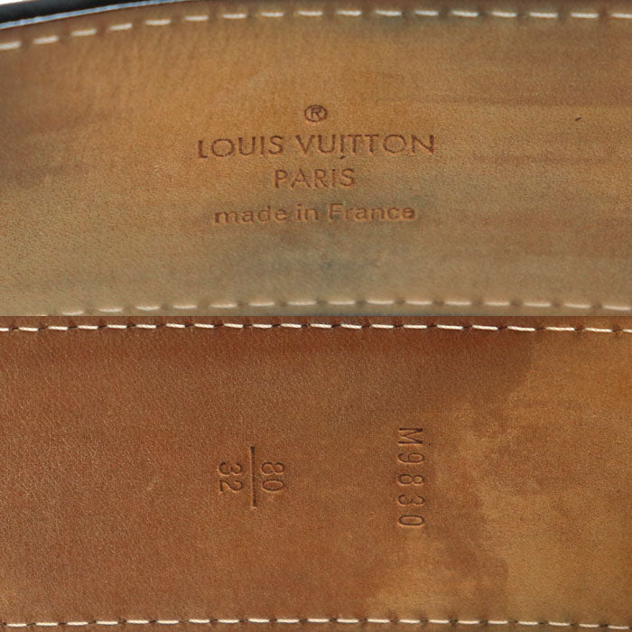 LOUIS VUITTON ルイ・ヴィトン サンチュール・LVイニシャル ベルト エピ・エレクトリック ブラック M9830 CT0111 メンズ【中古】
