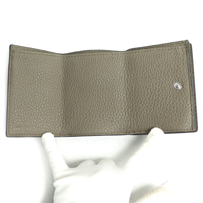 FENDI フェンディ FFロゴ コンパクトウォレット 三つ折り財布 ボルドー 7M0280 レディース【中古】【美品】