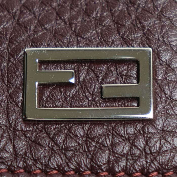 FENDI フェンディ FFロゴ コンパクトウォレット 三つ折り財布 ボルドー 7M0280 レディース【中古】【美品】
