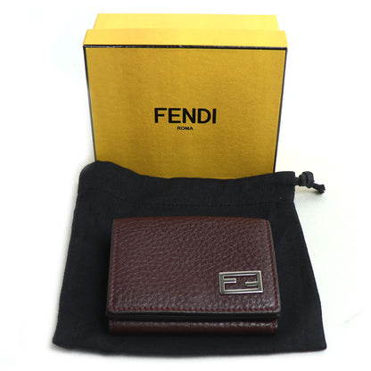 FENDI フェンディ FFロゴ コンパクトウォレット 三つ折り財布 ボルドー 7M0280 レディース【中古】【美品】