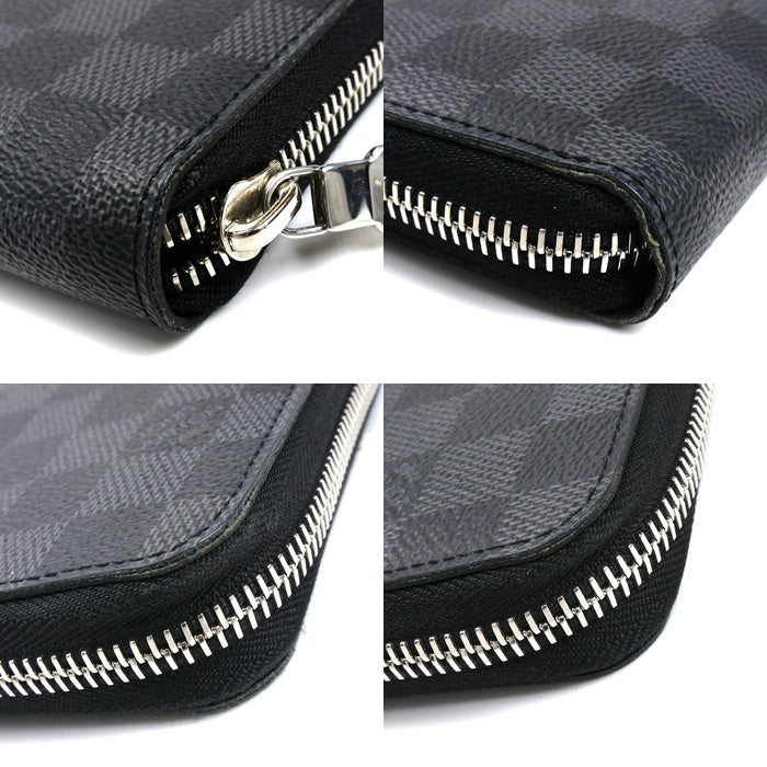 LOUIS VUITTON ルイ・ヴィトン ジッピー オーガナイザーNM 長財布 ラウンドファスナー ダミエ グラフィット ブラック N60111 IC メンズ【中古】