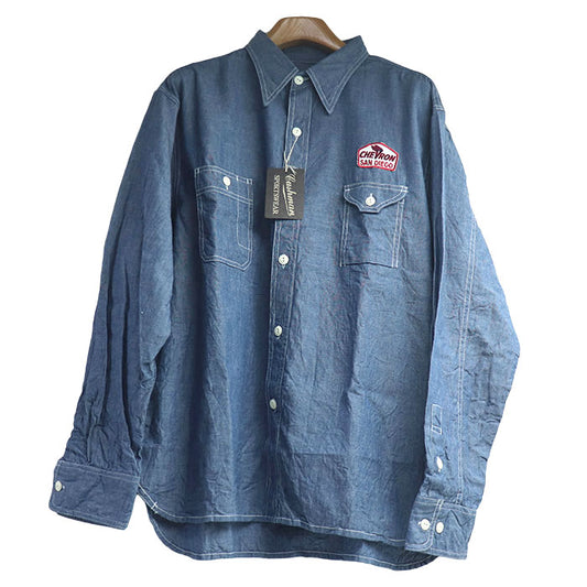 CUSHMAN クッシュマン シャンブレー ワークシャツ 長袖シャツ ブルー 25590 
WXL メンズ【未使用】【買取品】