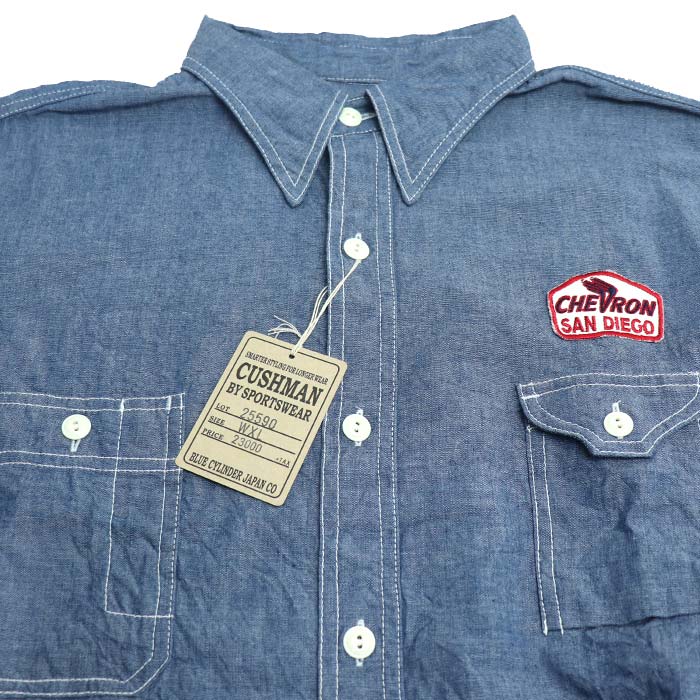 CUSHMAN クッシュマン シャンブレー ワークシャツ 長袖シャツ ブルー 25590 
WXL メンズ【未使用】【買取品】