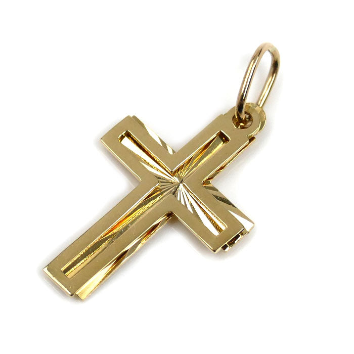 K18YG イエローゴールド ダブルクロス ペンダントトップ 1.3g ユニセックス【中古】