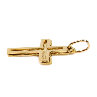 K18YG イエローゴールド ダブルクロス ペンダントトップ 1.3g ユニセックス【中古】