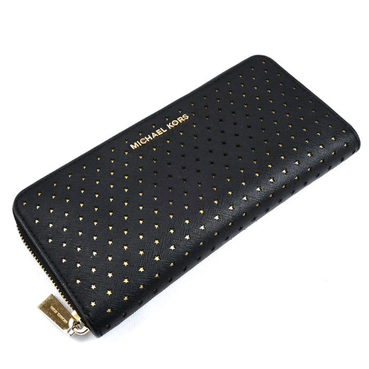Michael Kors マイケルコース パンチング 長財布 ラウンドファスナー ブラック 32H7GF6E7U レディース【中古】