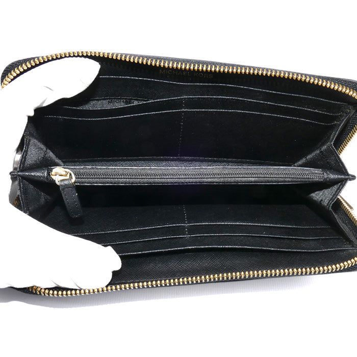 Michael Kors マイケルコース パンチング 長財布 ラウンドファスナー ブラック 32H7GF6E7U レディース【中古】
