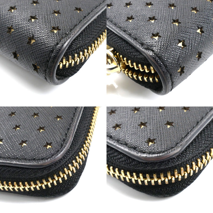 Michael Kors マイケルコース パンチング 長財布 ラウンドファスナー ブラック 32H7GF6E7U レディース【中古】