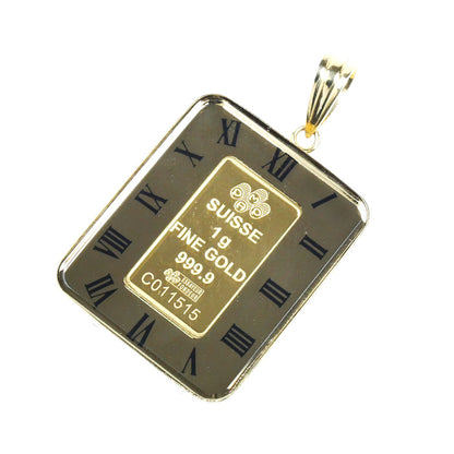 K24YG イエローゴールド K18YG イエローゴールド マリア インゴット1g ペンダントトップ 6.0g 両面ガラス ユニセックス【中古】