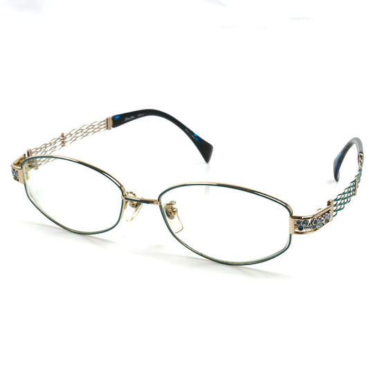 Charmant　シャルマン LineArt XL 1090-GN メガネ ゴールド/グリーン レンズ度入り レディース 53⬜︎16-135【中古】