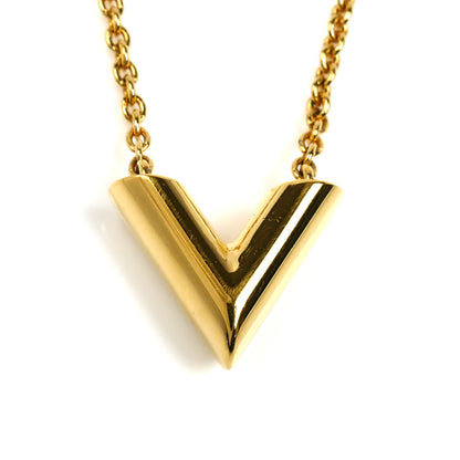 LOUIS VUITTON ルイ・ヴィトン メタル エセンシャル V ネックレス M61083 LE0290 9.6g 42～47cm レディース【中古】