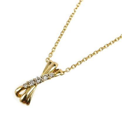 K18YG イエローゴールド ネックレス ダイヤモンド 1.6g 40cm レディース【中古】