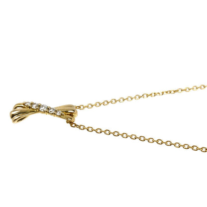 K18YG イエローゴールド ネックレス ダイヤモンド 1.6g 40cm レディース【中古】