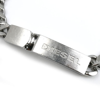 DIESEL ディーゼル ステンレス ロゴプレート ブレスレット DX0966040 31.7g 20～23cm メンズ【中古】